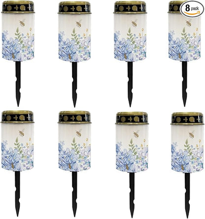 Purple Lavender Solar Lights Outdoor Waterproof Solar Pathway Lights LED Solar Lantern Landscape Lighting for Yard Patio Solar Stake Lights Wall Light Auto On/Off