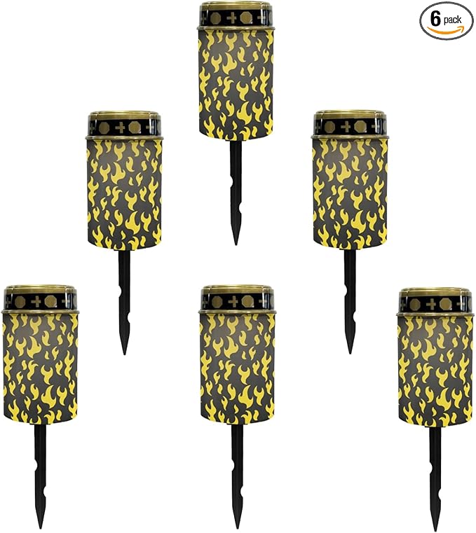 Yellow Fire Solar Garden Lights Outdoor Pathway Lights Solar Powered Fairy Lights Flameless Lights Landscape Decoration Lighting for Yard Pation Walkway Lights