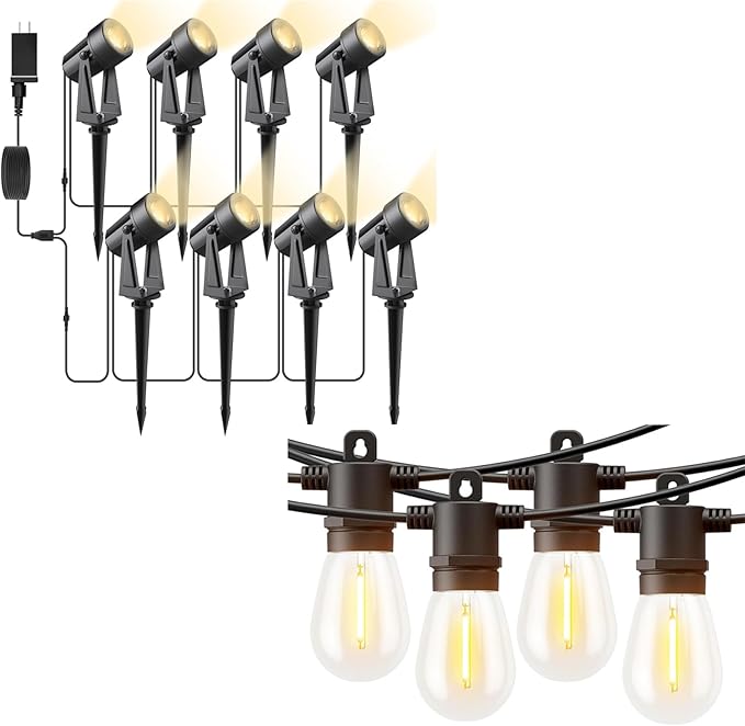 Svater Outdoor String Lights 200 FT with Landscape Lighting Outdoor 8 Pack | Lumora