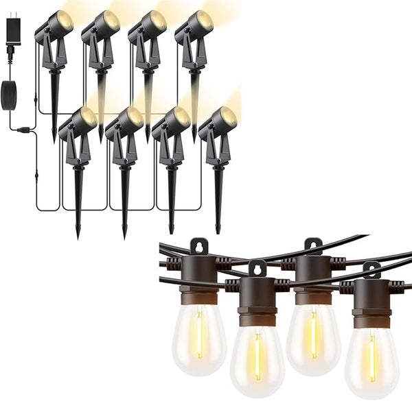 Svater Outdoor String Lights 200 FT with Landscape Lighting Outdoor 8 Pack | Lumora