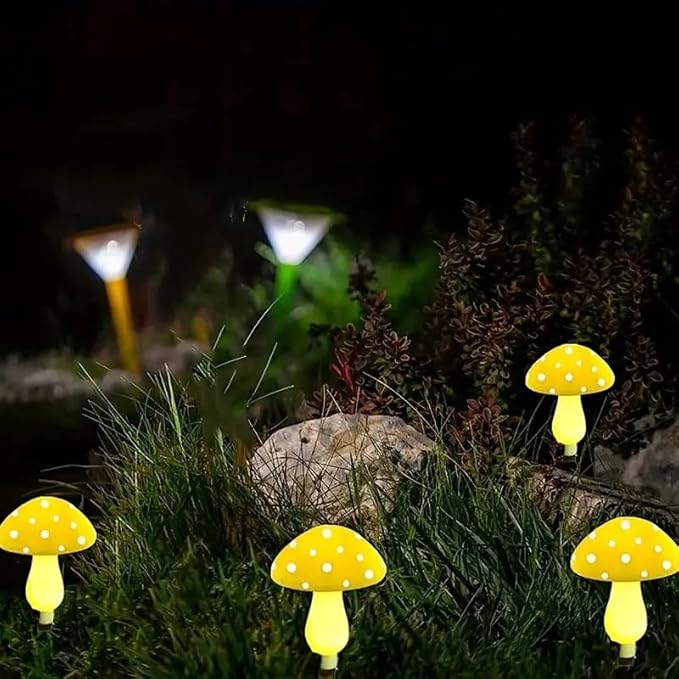 RCFINE Solar Outdoor Lights Set of 8 Solar Mushroom Lights with 8 Modes Waterproof Garden Mushroom Lamp Outside | Lumora