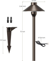 PARTPHONER Low Voltage Landscape Lighting 6-Pack, Aluminum 12V Pathway Lights with G4 Bulbs, Waterproof Oil Rubbed | Lumora