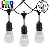 100 Foot S14 Edison Outdoor String Lights – Suspended - Commercial Grade - Backyard Garden Gazebo – Cafe Market | Lumora