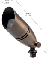 Kichler 12V MR-16 Fixed Socket Brass Accent Light Centennial Brass, 3.00x10.25x2.50 - Outdoor Security Flood Light | Lumora