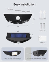 12 Pack Solar Fence Lights, Motion Sensor Outdoor Light with 3 Sided Lighting, 60 Lumens Fence Light Solar Powered | Lumora