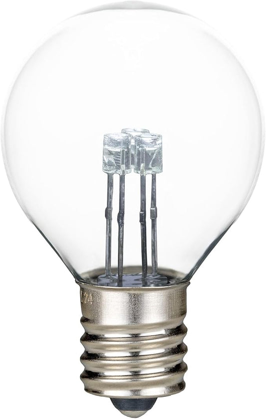 Novelty Lights 25 Pack G30 Glass LED Globe Bulbs, String Light Replacement Bulbs, E12 Candelabra Base, Energy Efficient Outdoor Patio Lighting, Pure White