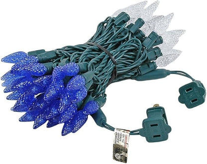 Novelty C6 70 LED Hanukkah & Christmas String Lights, 24FT Permanent comerc. Grade Lights (Blue/Pure White)