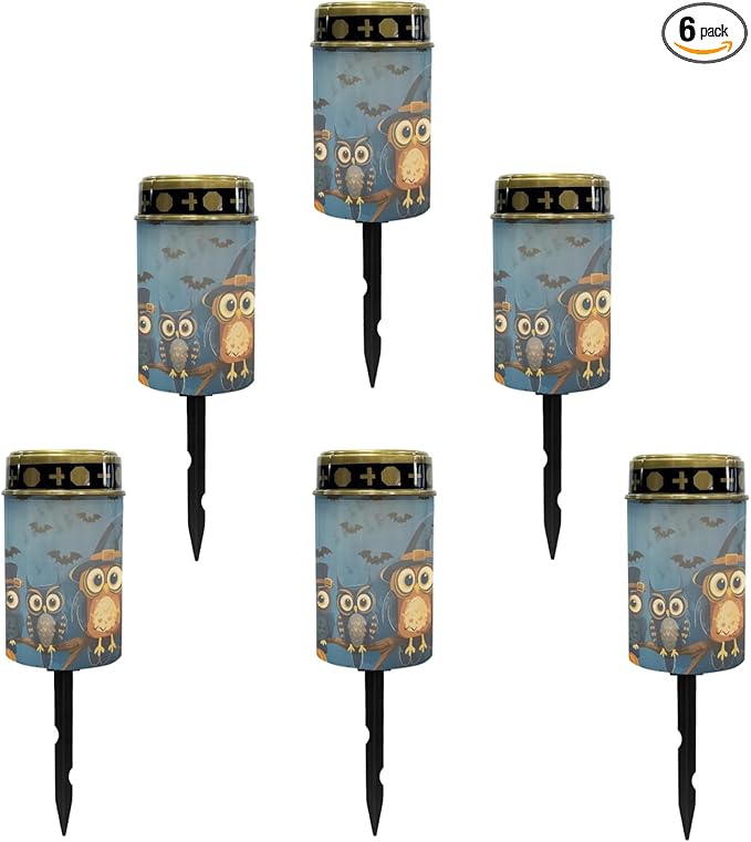 Halloween Owl Solar Garden Lights Outdoor Halloween Solar Walkway Lights,Pathway Lights Waterproof Solar Pathway Lights Halloween Solar Powered Fairy Lights for Home Path Kitchen