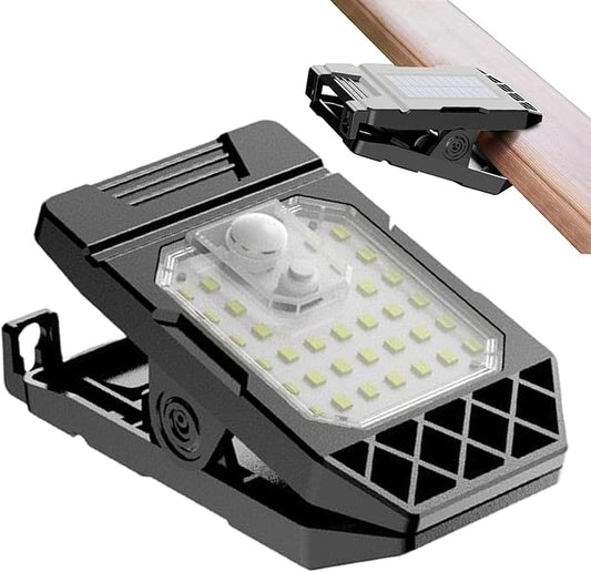 Weatherproof Motion Solar Light, Outdoor LED Clamp On, Solar-Powered Lamp for Backyard and Porch, High Efficiency Safe Nighttime Illumination, Street Road Parking Lot Basketball Lighting
