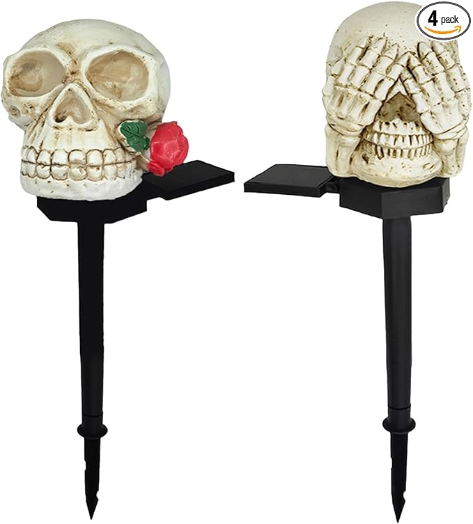 Skeleton LED Solar Light - Spooky Halloween Decoration for Garden, Yard Path, Yard Waterproof Outdoor Solar Light Party Decoration 2 Pack (2020)