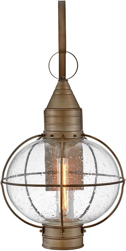Hinkley Cape Cod 2205BU Large Outdoor Wall Mount Onion Lantern - Clear Seedy Glass, Wet Rated - Burnished Bronze