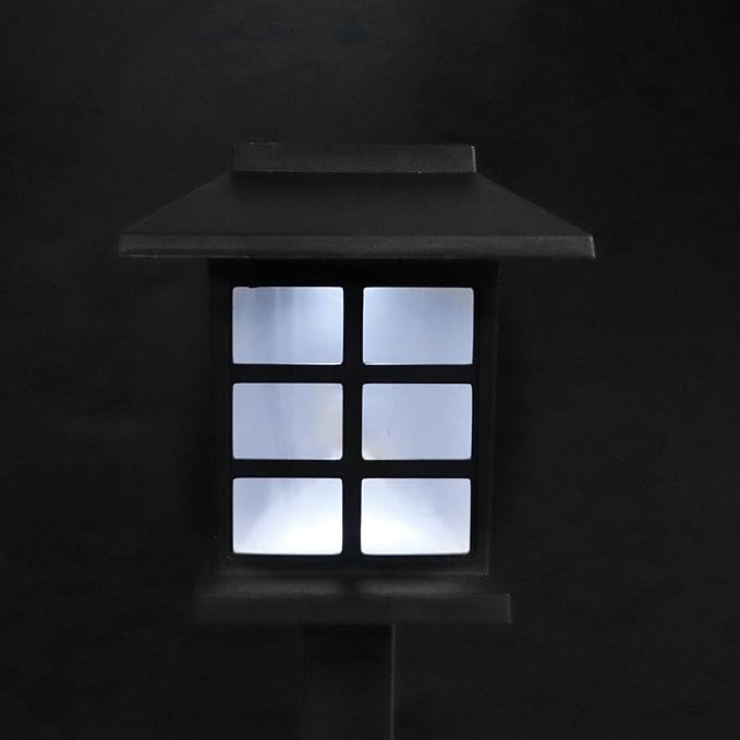 Brrnoo Solar, Solar Pathway Lights Outdoor Small House Shaped Stake Light 2Set Outside LED Decorative Walkway Outdoor for Yard Patio Driveway Garden