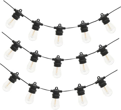 Didiseaon 15m Led String Lights for Outdoor Decor Canopy Lights Shatterproof Bulbs for Parties Christmas and Backyard Gatherings