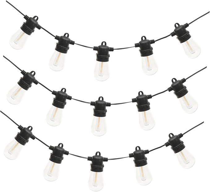 Veemoon 15m Led String Lights for Outdoor Camping High Voltage Fairy Lights LEDs for Garden Party and Tent Decoration Us