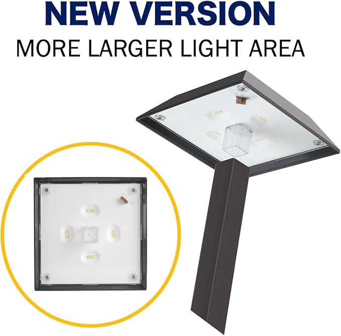 Bobcat Solar Landscape Pathway Lights Super Bright with 2-in-1 Warm White and Daylight Modes, Solar Lights Outdoor Waterproof for Outdoor Path, Sidewalk, Driveway, Yard or Walk Way (4 Pack)