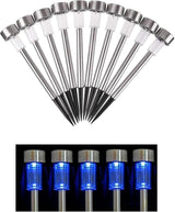 10PCS Blue Outdoor Lights LED Steel Garden Solar Powered Landscape Light Lamp Yar Pathway Stake Lights | Lumora