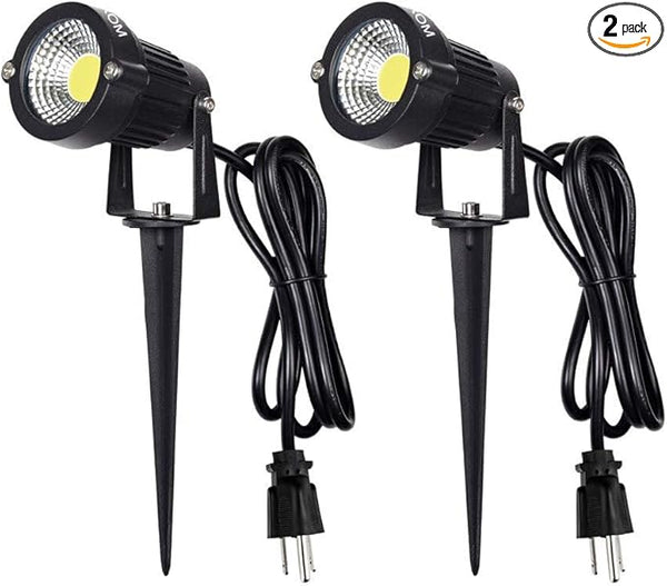 LED Landscape Spotlight Outdoor,IP65 Waterproof Garden Spotlights,5W AC 120V Yard Flood Light,Metal Ground Stake | Lumora