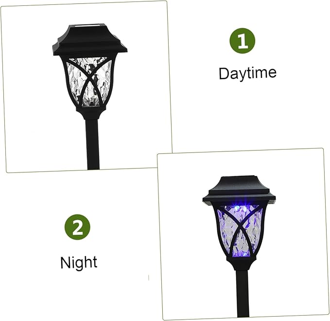 Angoily 4pcs Solar Garden Light Led Landscape Lamp for Lawn Pathway Outdoor Use Construction Easy Installation Dual Function Ground Pillar Lamp