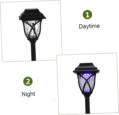 Angoily 4pcs Solar Garden Light Led Landscape Lamp for Lawn Pathway Outdoor Use Construction Easy Installation Dual Function Ground Pillar Lamp