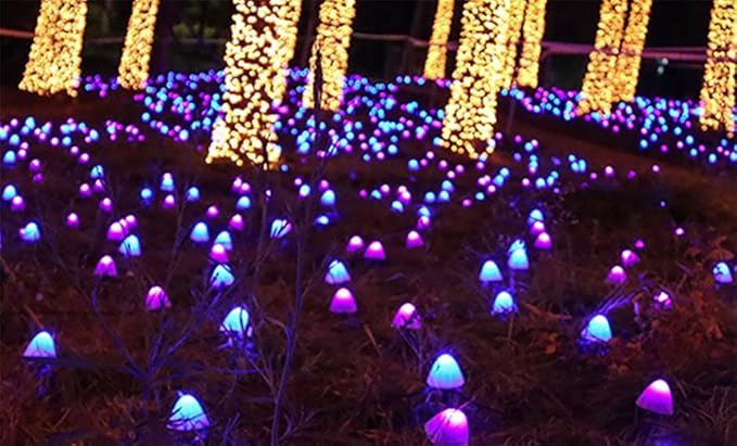 Mini Solar Mushroom Light 8 Modes 11.5ft Solar Pathway Lights 10 LEDS Multi-Color Fairy String Light Outdoor Waterproof Cute Mushroom Shaped Landscape Light for Christmas Halloween Backyard Lawn 1 Set