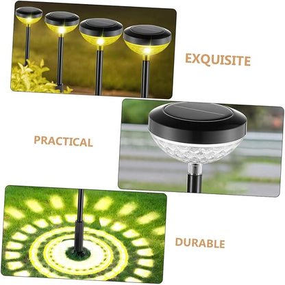 BESPORTBLE Outdoor Solar Pathway Lights Led Garden Stake Light Energy-Saving Solar Lamp for Patio Durable Material Long-Lasting Illumination