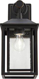 John Timberland Califa Mission Modern Outdoor Wall Light Fixture Brown Bronze Metal 15 1/4" Textured Clear Glass | Lumora