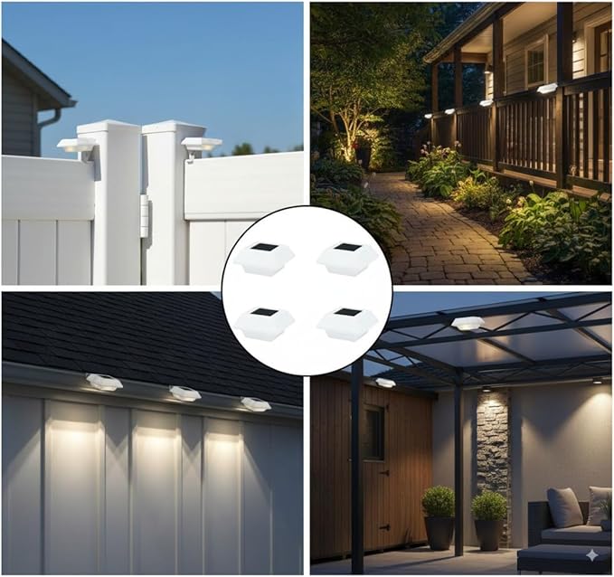 LYTIO NXT-40001 10 Lumens Integrated LED White Outdoor Solar Roof Gutter Light (4-Pack) | Lumora