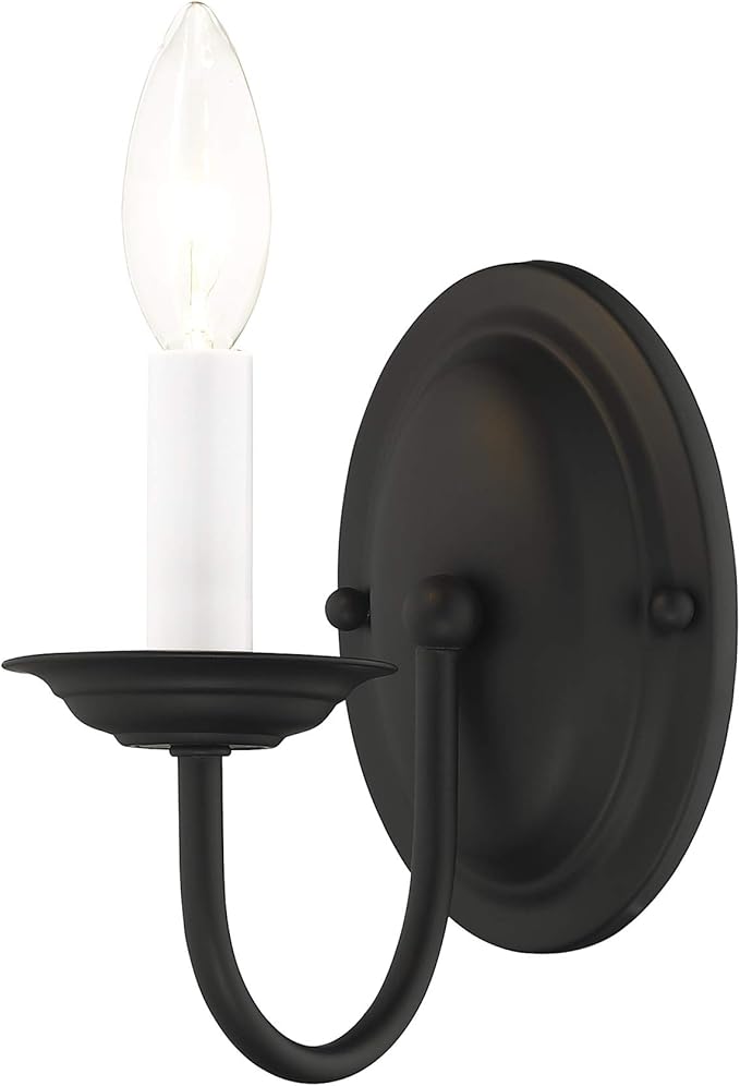 Livex Lighting 4151-04 Home Basics 1 Light Black Wall Sconce