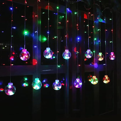 Solar Wishing Ball Fairy Curtain Lights, Waterproof 8 Modes Flashing String Lights with Remote Control for Bedroom, Christmas, Wedding, Party Decoration (Mutlicolor)