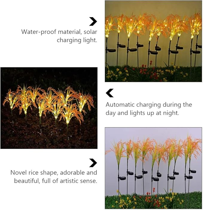 Solar Garden Lights 2pcs Solar Stake Lights Outdoor Decorative Solar Pathway Lights Waterproof Solar Path Lights LED Landscape Lights for Garden Yard Patio Path Walkway