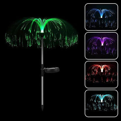 Ulalaza 2PCS Garden Solar Lights Multi-Color Changing LED Flower Stake Light Decorative Landscape Lawn Yard Outdoor Lights The Length 58 * 43 * 81mm/2 * 2 * 3inch Colors Light
