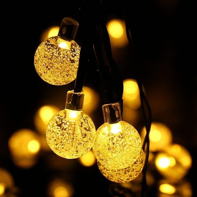 LYHOPE Solar String Lights Outdoor, 2 Pack Total 71ft 120 LED Solar Patio Lights Waterproof, 8 Modes Solar Outdoor Lights Globe Lights for Garden Yard Patio Gazebo Decorations (Warm White)