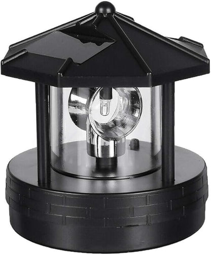 Solar Beacon Light, Waterproof LED Garden Lighthouse 360 Rotating for Outdoor Garden Yard Lawn Patio