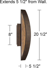 Possini Euro Design Modern Outdoor Wall Light Fixture LED Mottled Coppered Bronze Brown 20 1/2" Arching Steel Frame | Lumora