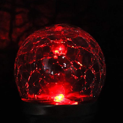 Solar Pathway Lights 2 Pack LED Solar Garden Lamp Yard Stake Crackle Round Ball Light Decorative Outdoor Lighting for Lawn Garden Yard Pathway