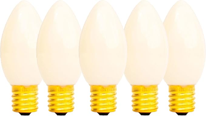 EST. LEE DISPLAY L D 1902 Indoor ＆ Outdoor String Light C7 Ceramic 4TH of July Steady Replacement Bulbs (Solid Red | Lumora