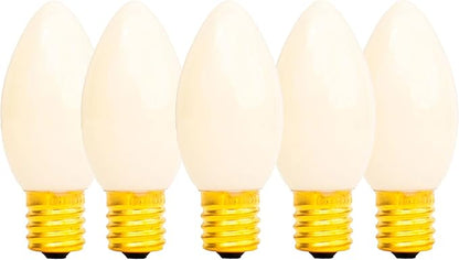 EST. LEE DISPLAY L D 1902 Indoor ＆ Outdoor String Light C7 Ceramic 4TH of July Steady Replacement Bulbs (Solid Red White Blue)