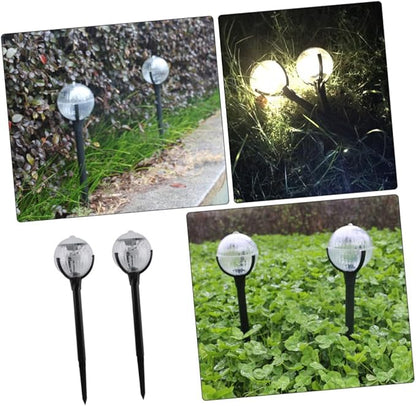 2pcs Solar Lawn Lights with Colorful Led, Solar-Powered Garden Path Lights for Outdoor Patio and Yard, Solar Energy Decorative Landscape Lighting with Ground Stakes