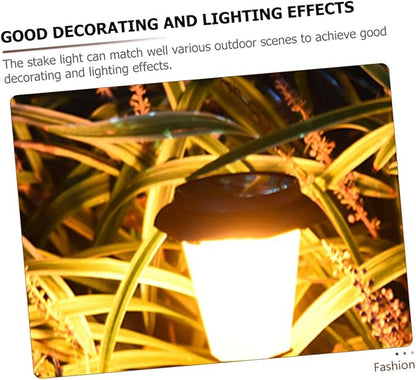 Happyyami Solar Powered Stake Light Outdoor LED Garden Decor with Yellow Flame Effect Easy Installation Landscape Lighting for Lawn Patio and Backyard Ambiance