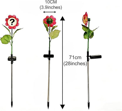 Personified Bobble Face Wind Spinners Sunflower Solar Fairy Light Outdoor with Funny Smirking Face - Garden Decor, Waterproof Auto-On/Off Pathway, Lawn, Yard Stake Light for Decorations - Single Pack