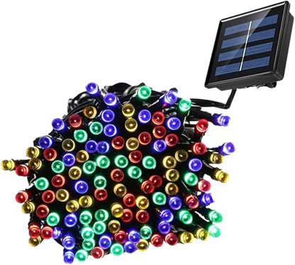 Gatuida Solar LED String Lights Beads Outdoor Garden Decorative Lamps Colors White Solar Powered Festive Lighting for Patio Lawn Tree Wedding Party