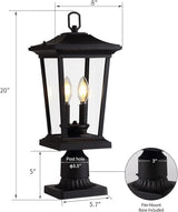 Outdoor Post Lights, Cast Aluminum Lamp Post Light Fixture, 2-Light Pole Mount Light with Clear Glass, Outdoor Pier | Lumora