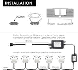 30Pcs LED Deck Light Kit 0.1W-0.3W Low Voltage RGB Outdoor Lighting 6Lm IP67 Waterproof Outdoor Black Border Step | Lumora