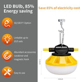 [3-Prong] 50ft LED Construction String Lights, 50W 5000lm LED String Work Lights - Outdoor Security Flood Light | Lumora