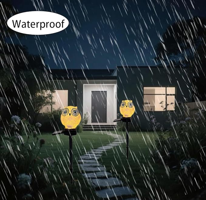 Solar Garden Lights Outdoor Waterproof，Cute owl-Shaped Decorative Lamp for Balcony, Terrace, Lawn, Garden, Courtyard.
