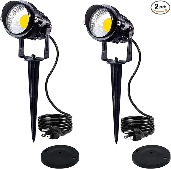 HANNAHONG 5W AC120V Landscape Up Down Spot-Light with Spiked Stand and Base,Warm White LED for Lawn Garden,Yard | Lumora
