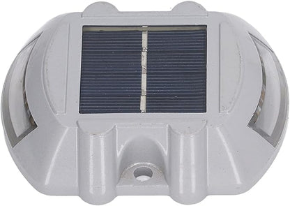 Solar Pathway Lights, Reflective Outdoor Lighting, Aluminum, Long Lasting Bright Illumination for Driveways, Gardens, Patios (White Light)