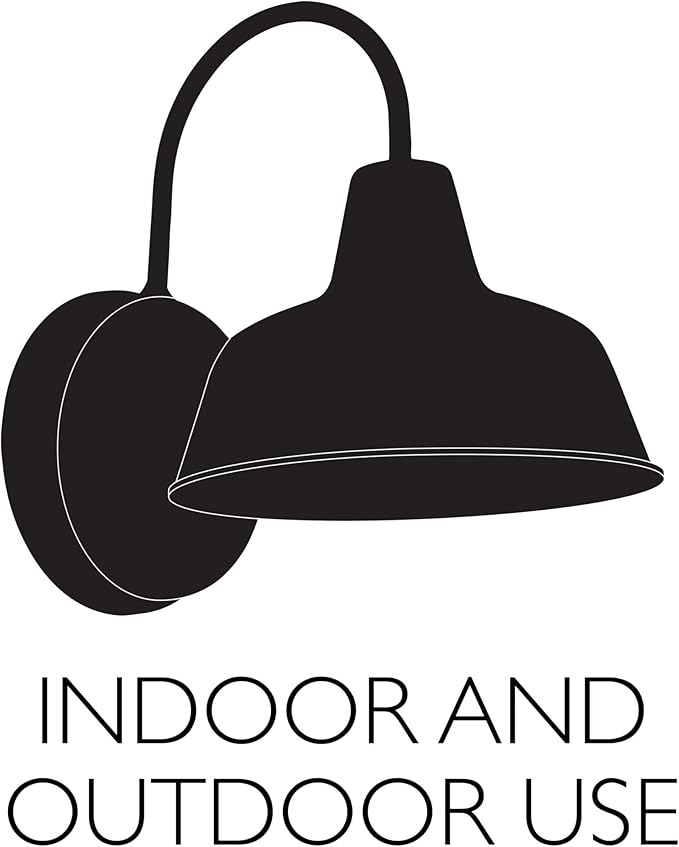 Design House Mason Farmhouse Gooseneck Barn Light, Outdoor Exterior Porch or Patio Wall Light Fixture, Galvanized Gray Paint, 8 Inch Diameter, 1-Pack, 520965