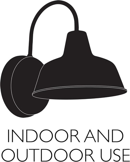 Design House Mason Farmhouse Gooseneck Barn Light, Outdoor Exterior Porch or Patio Wall Light Fixture, Galvanized Gray Paint, 8 Inch Diameter, 1-Pack, 520965