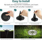 4 Pack Solar Deck Lights, 8 LEDs Solar Ground Lights Outdoor Garden, Bright White Light, IP65 Waterproof, Decking | Lumora